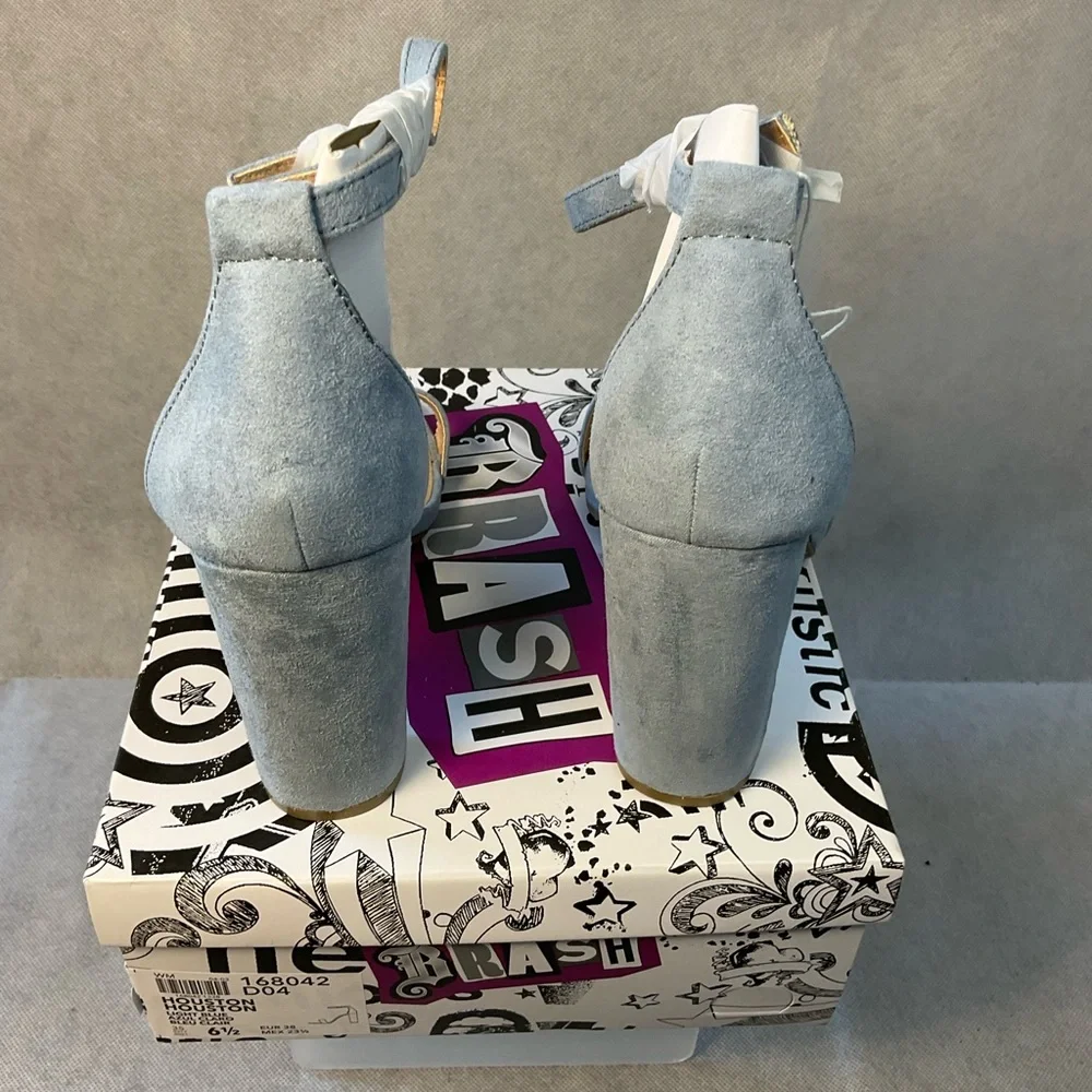 Brash Light Blue Suede Heels- New- Size 6.5 - Picture 3 of 8